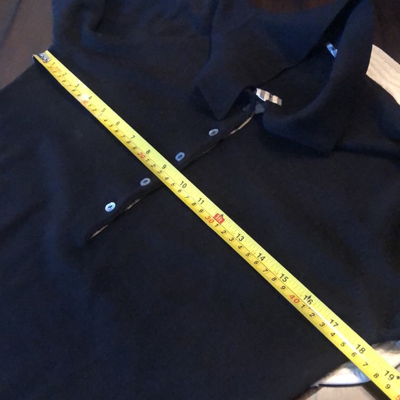 ✨Burberry Long sleeve collar partial buttoned classic plaid trim sweater - Picture 12 of 14